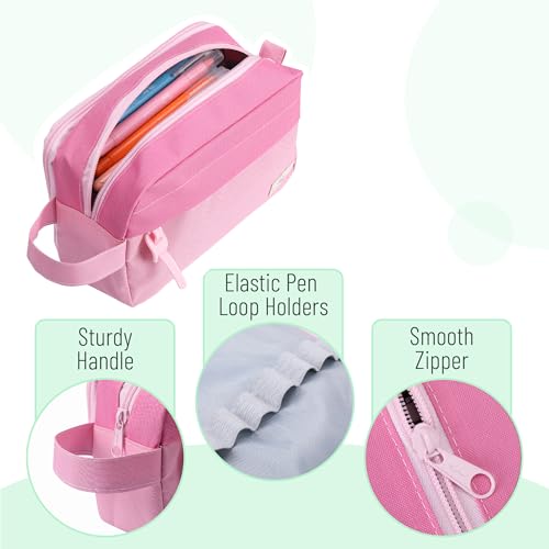 Image of Mr. Pen Large Capacity Pencil Pouches and Bags - Mint Green School