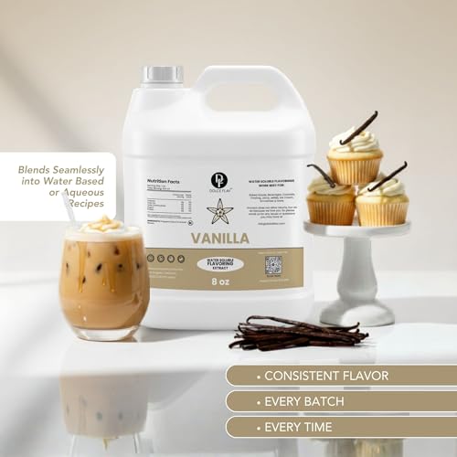 Image of Dolce Flav Vanilla Extract 8 oz - Kosher, Sugar-Free, Concentrated Vanilla Flavoring for Baking, Cookies & Desserts, Includes Measured Dropper