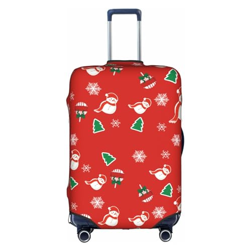 Travel Luggage Cover Christmas Tree Snowman In Red Santa Hat Fashion Washable Baggage Suitcase Protector Fit For Luggage Small
