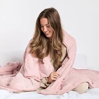 Brentfords Weighted Blanket 8kg for Adults Therapy Anxiety Autism Insomnia Calming Stress Relief with Micro Glass Beads, King - Blush Pink - 150 x 200cm - (Disclaimer Only suitable for age 3+ years)