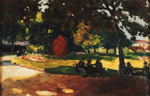 Cuadro decoración hogar Albert Marquet En el parque, pintura óleo moderna en lienzo 60x90