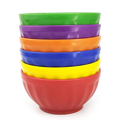 Unbreakable 28-Ounce Plastic Bowls Salad Bowls Cereal Bowls, Set Of 12 Multicolor - Dishwasher Safe, Bpa Free #TOP5