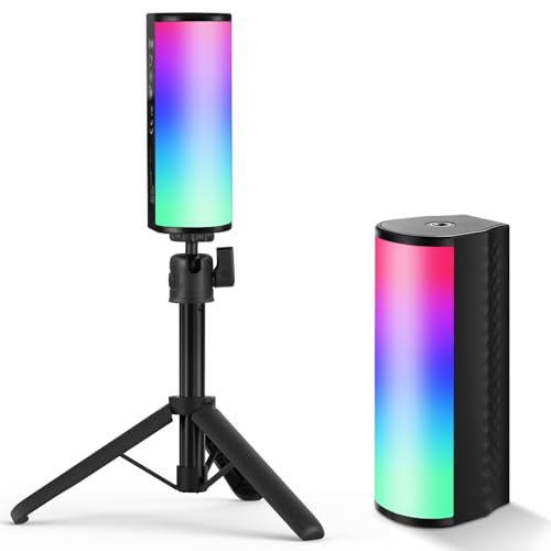 NEEWER Básico Tubo Luz LED Manual Magnético con Trípode Escritorio, 360° RGB Completo, Mini Tubo Luz Video LED, 2500mAh Batería, 2500-8500 K Luz Regulable para Cámara Grabación Foto Estudio, TL96RGB