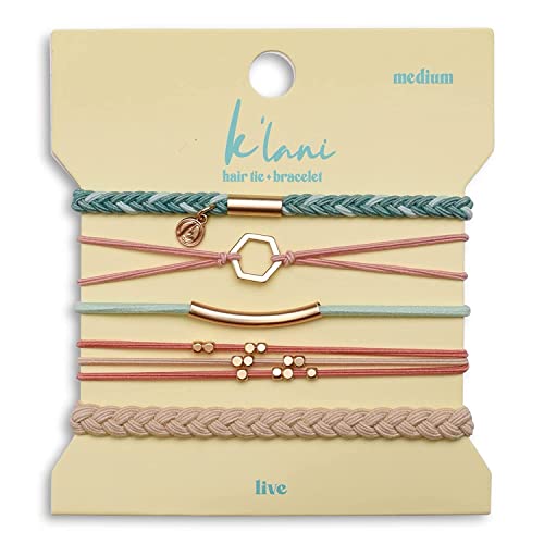 K'lani Hair Tie Bracelets for Women - Elastic Hair Bands That Double as Stylish Jewelry - Live - Large