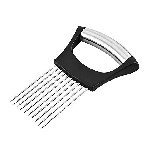 Food Slice AssistantStainless Steel Vegetable HolderFruit and Vegetable Slicing ToolTomato Slicer Stainless Steel Food Slice Onion Chopper 1pcs