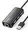 Price comparison product image UGREEN USB 3.0 Hub Ethernet Adapter Splitter 10/100/1000 Gigabit Network Converter with USB 3.0 Hub 3 Ports Compatible with Switch Console, Windows Surface Pro,MacBook Air/Retina,iMac Pro,Chromebook,PC