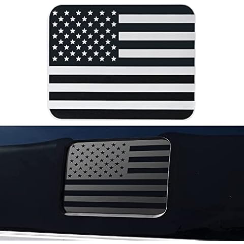 Rear Window Decals for Trucks, American Flag Decals Compatible with Dodge Ram 2009 to 2023, Easy Remove Rear Window Truck Decal (Black) Cover
