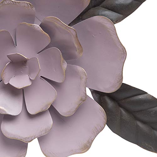 Foreside Home & Garden Purple 10 X 7.25 Inch Metal Layered Flower Wall Décor, Small #TOP3