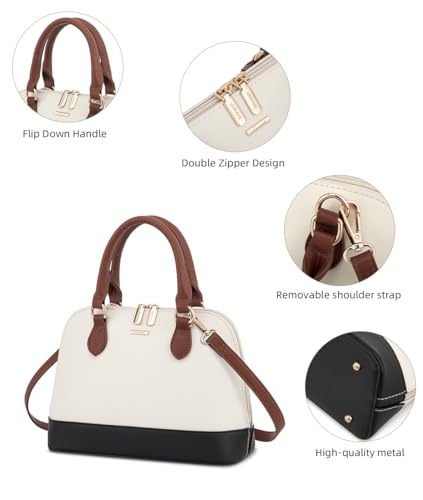 Image of LOVEVOOK Purse for Women Crossbody Bags Classic Double Zip Top Handle Dome Satchel Bag