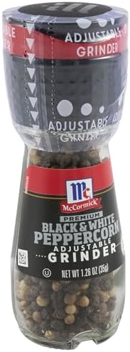 McCormick Premium Black & White Peppercorn Adjustable Grinder, 1.26 oz