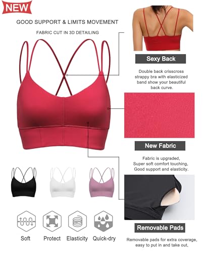 Image of MotoRun Bralettes for Women, Strappy Sports Bra Push up Bralette Sexy Bras Rave Top