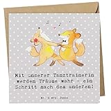 Mr. & Mrs. Panda Klappkarte Tanzen Trainerin - Geschenk, Inspiration, Motivation durch Tanz, Grußkarte, Engagement, Contemporary, Sportart, anlasskarte, Danksagung, Glückwunschkarte, und, doppelkarte