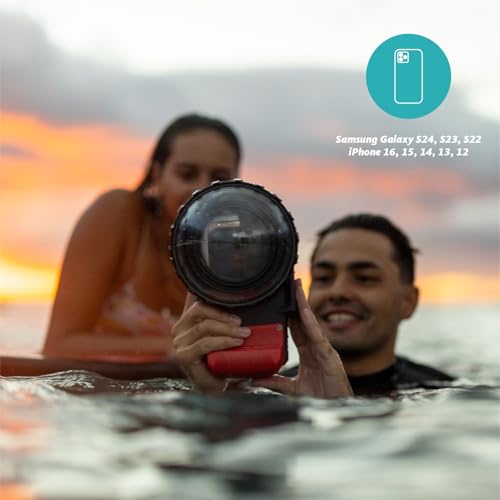 Joby SeaPal 6" Dome, for SeaPal Waterproof Smartphone Case, 50/50 Above - Underwater Shooting, for Action Content Creation, Videography, Photography, Surfing,Snorkeling, Diving, Surfing,JB01949-BWW by Joby - Image 3