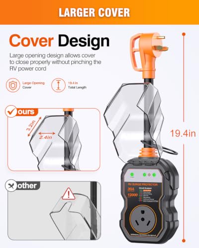 Image of GEARGO 2026 ๐๐ฅ๐ฅ-๐๐๐ฐ RV Surge Protector 30 Amp, RV Circuit Analyzer with Larger Cover, IP68 Waterproof Voltage Protection, Heavy Duty RV Adapter Plug for Camper Travel Trailer