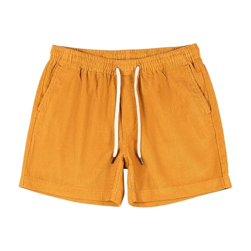 Short en velours côtelé homme taille élastique confort ajusté réglable