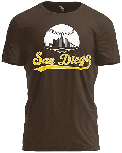 TeeStock San Diego Baseball Shirt Cityscape Fan T-Shirt with Urban Skyline Graphic