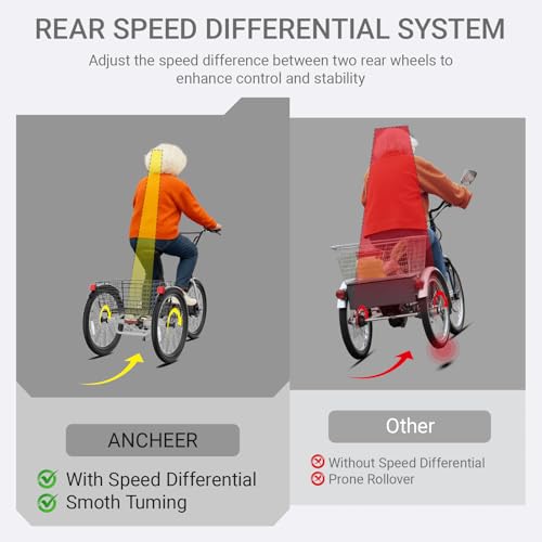 ANCHEER Electric Tricycle for Adults, 350W(Peak 550W)