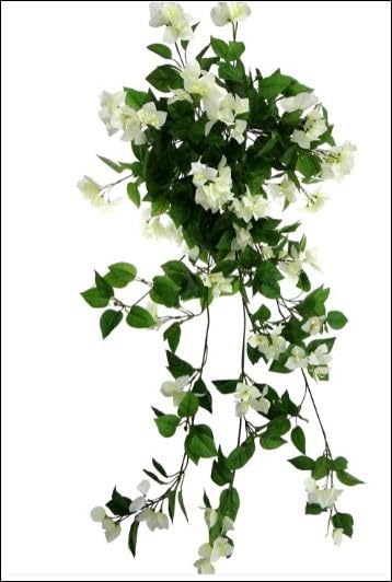 Image of Nutts Artificial Bougainvillea Silk Vines Creepers Hanging Flower Garland for Wedding & Home Decoration, Flower Garland (2, White)