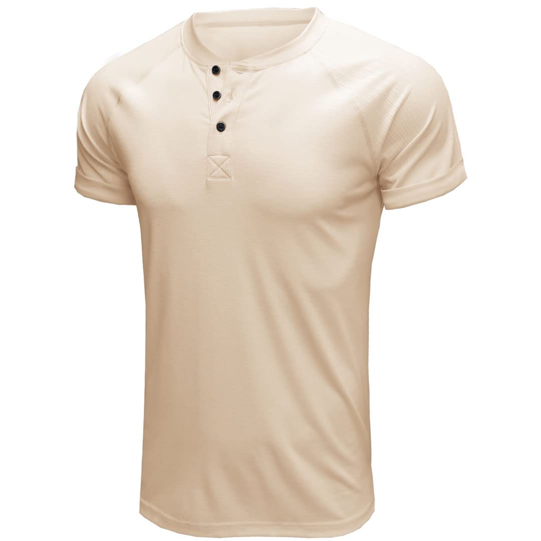 T-shirt da uomo in cotone casual Top maschile manica corta Slim Fit Tee, bianco, M
