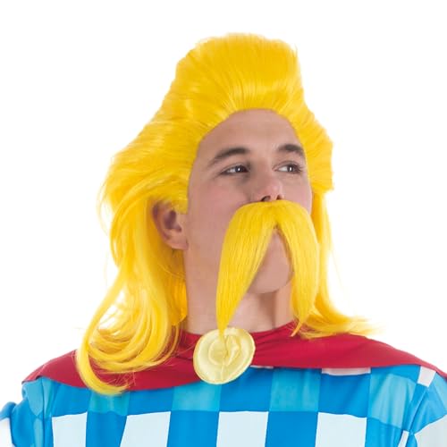 Perruque et barbe d'Assurancetourix pour compléter un costume d'Astérix et Obélix