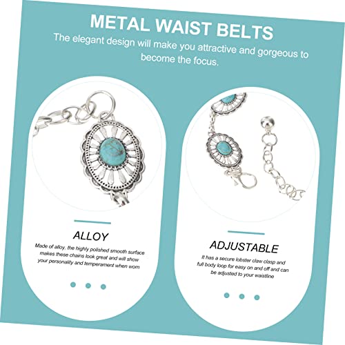 Adjustable Metal Waist Chain Belts for Women Western Style Concho Dress Accessory for Jeans and Dresses Fashionable Versatile2
