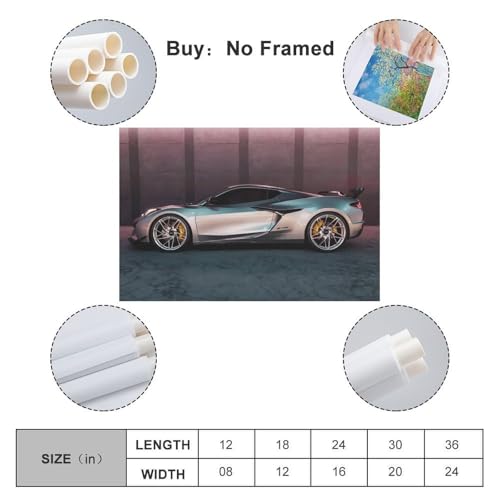 JIYAYCU American Sport Car Poster Gray C8 Z06 Supercar Decorative Painting Canvas Art Picture 12x18inch(30x45cm)