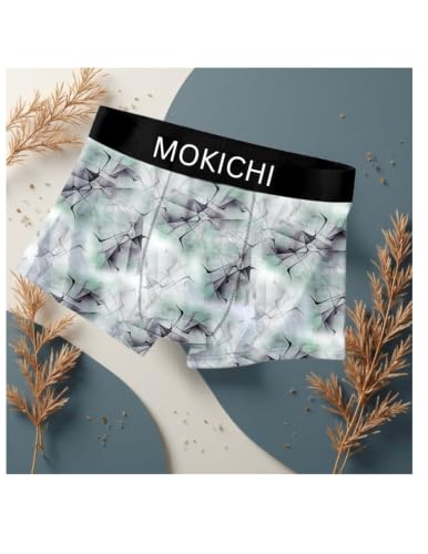 Image of Men's Printed Boxer Briefs | Soft Stretch Breathable Trunks for Men | Comfortable Mid-Rise Innerwear with Elastic Waistband | Everyday Wear | Geometric Print