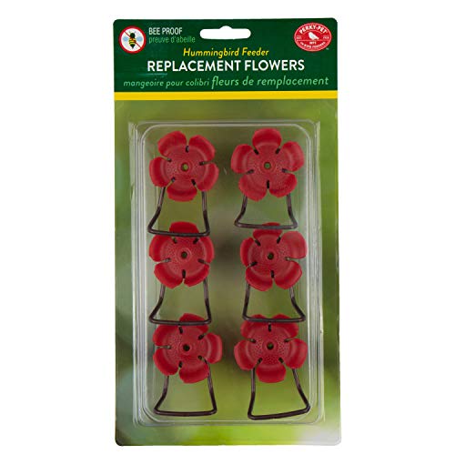 Perky-Pet-91RF-Replacement-Red-Hollyhock-Flower-Ports-Perches-6-Pk