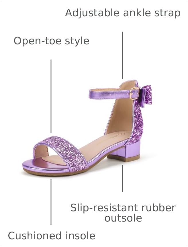 Image of PANDANINJIA Girls Dress Shoes Toddler Kids Heels Sandals Flower Girl Shoes