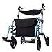 Alten Gehhilfe Mit Sitz Vierrädrig Einkaufswagen Klappwagen Mit Bremsen Höhenverstellbar Mit Aufbewahrungstasche ALGFree (Color : Blue)