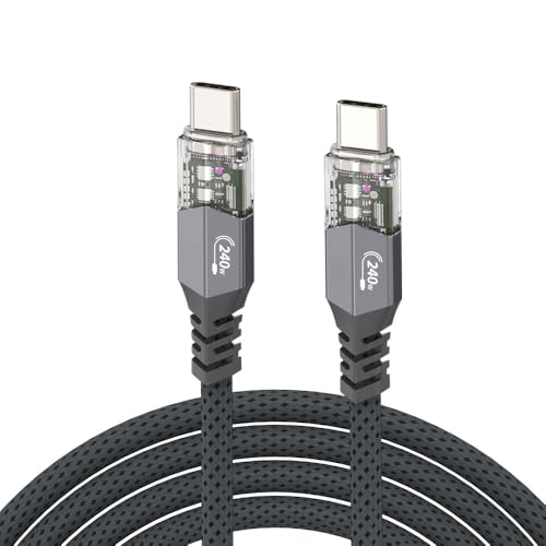 Image of Verilux 240W Type C Cable, 1.5M /4.9FT LED, 480Mbps Sync, Nylon Braided