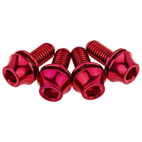 Image of Titanium M5x12mm with Washers Bicycle Water Bottle Cage Hex Bolts Pack of 4
