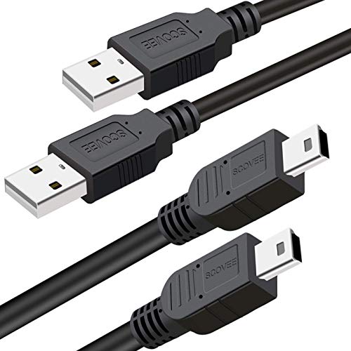 Image of SCOVEE PS3 Controller Charger Cord, 2 Pack 10ft PS3 Charger Cable for Sony PlayStation 3 Controller DualShock 3 PS Slim PS Move Wireless Game Remote,Long Mini USB Cable Charging Data Wire (3ft)