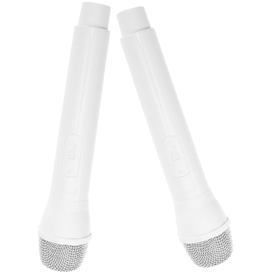 Milisten 2 pcs Realistic Handheld Microphone Props Fake Mic for Pretend Play Role Play Lightweight Safe for Birthday Parties Performances