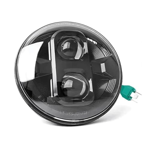 ZSHYTWE Faros Delanteros Moto Faro LED Negro 7 Pulgadas Motocicleta para Sportster para Softail para Dyna para Fat Boy Faros Auxiliares 7 Pulgadas Faro Conjunto Faro