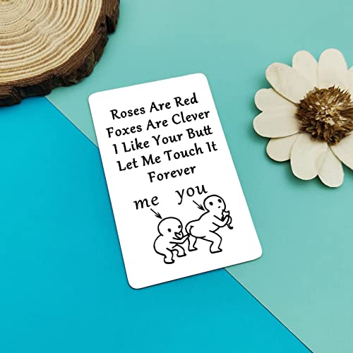 Dabihu Anniversary Card Gift for Him Her Metal Wallet Card Couple Gift Funny Gift for Girlfriend Boyfriend Valentines Day Jewelry Birthday Wedding Gift for Husband Wife Let Me Touch it Forever3