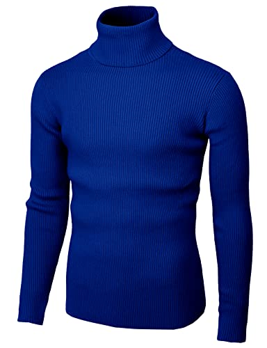 H2H Mens Slim Fit Turtleneck Pullover Sweaters Basic Tops Knitted Thermal