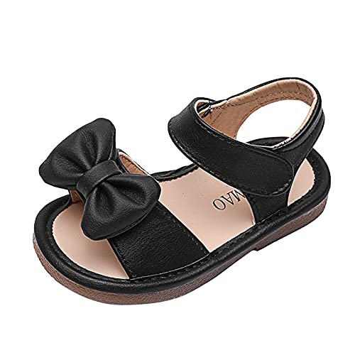 Baby Girls Bow Open Toe Sandals Summer Flat Wide Shoes Toddler Kids 𝗟ow Heels Shower Beach Dress Dance Shoes Fashion
