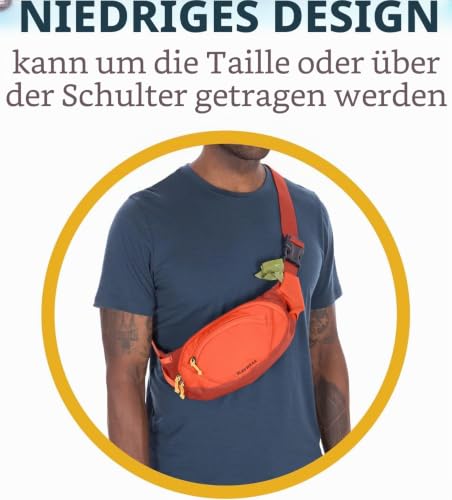 RUFFWEAR Verstellbare Umhängetasche & Gürteltasche für Hundespaziergang, Umhängetasche oder Hüfttasche mit Reißverschlusstaschen, Hundeleckerli-Tasche & Hundekotbeutel-Tragetasche, Rot Sumac