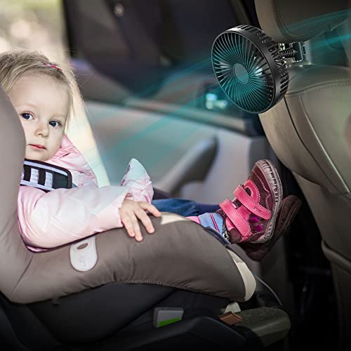 Yonhisdat Car Fan For Backseat, 6-Inch Usb Powered Car Seat Fan, 3 Speeds & 360° Rotatable, Powerful Air Circulation Fan With Adjustable Holder For Vehicles Like Sedan, Suv, Rv, Pickup #TOP6