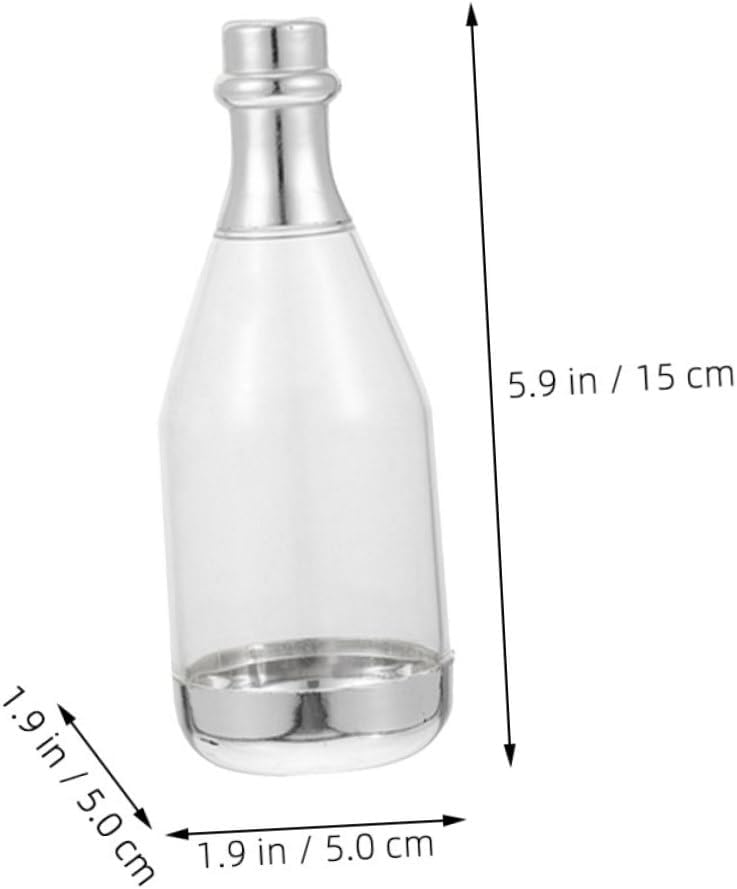 Amosfun 20pcs Silver Wine Bottle Candy Boxes Wedding Favor Containers Large Candy Packaging for Party Supplies and Birthday Treat Storage