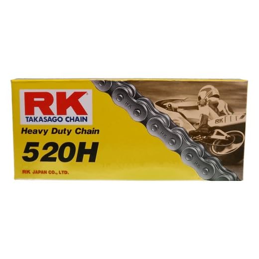 RK Racing Chain M520HD-120 (520 Series) 120-Links Standard Non O-Ring Chain with Connecting Link