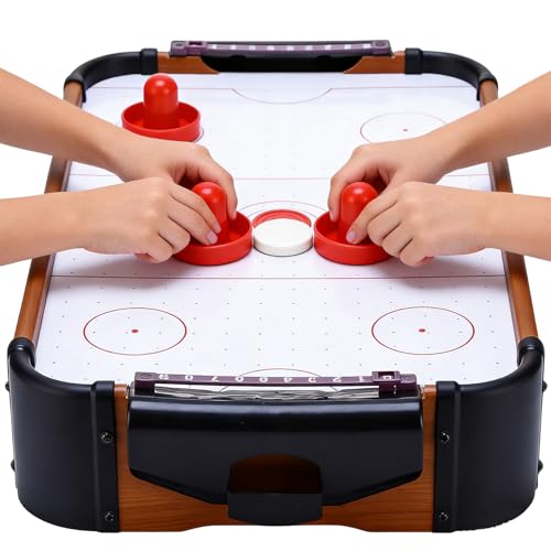 Mini-Air-Hockey-Tisch – 49,5 x 30 x 9 cm, kompaktes Spielbrett...