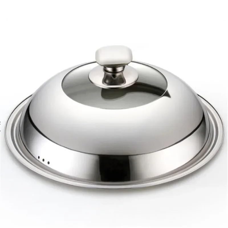 Tapa Sarten,Tapaderas para Sartenes Tapa visible for wok de cocina, tapa universal de acero inoxidable, tapa visible reemplazable for wok de freír, tapa de cúpula de calidad for wok(31cm)