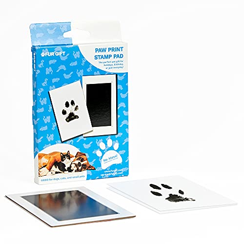 FUR GIFT Paw Print Stamp Pad, 100% Pet Safe, Pet Paw Print Kit, No-Mess Ink Pad, Imprint Cards, Pet Memorial Keepsake, Dogs, Cats, Small Pets, Pet Owner, Pet Memory Project, Nose Print (Medium-Large)
