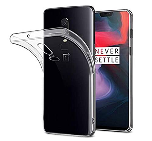 NOVAGO Compatible avec OnePlus 6 (1+6)-Coque Protection Arrière Transparente en Silicone TPU Gel Souple et Résistante Antichoc