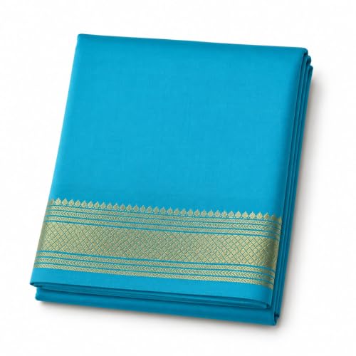 Image of Traditional Fancy Men's Silk Dhoti with Paithani Zari Border, 4 Meter