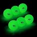 R&L Glow Golf Balls for Night Sports - Tournament Fluorescent Glowing in The Dark Golf Ball - Long Lasting Bright Luminous Balls Rechargeable with UV Flashlight - Included (6 Pack)