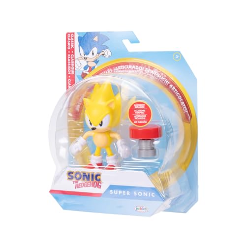 Sonic the Hedgehog 4-inch Super Sonic Action Figure with Red Spring Accessory. Ages 3+ (Officially l