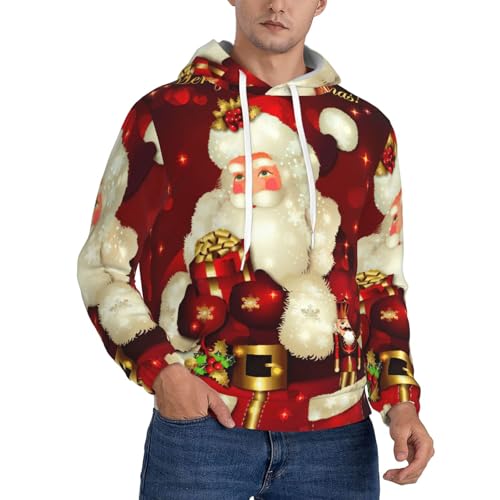 Sweat à capuche homme Merry Christmas pull de Noël à cordon pour le quotidien
